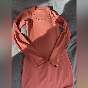 ALO Yoga Rust Long Sleeve Dress